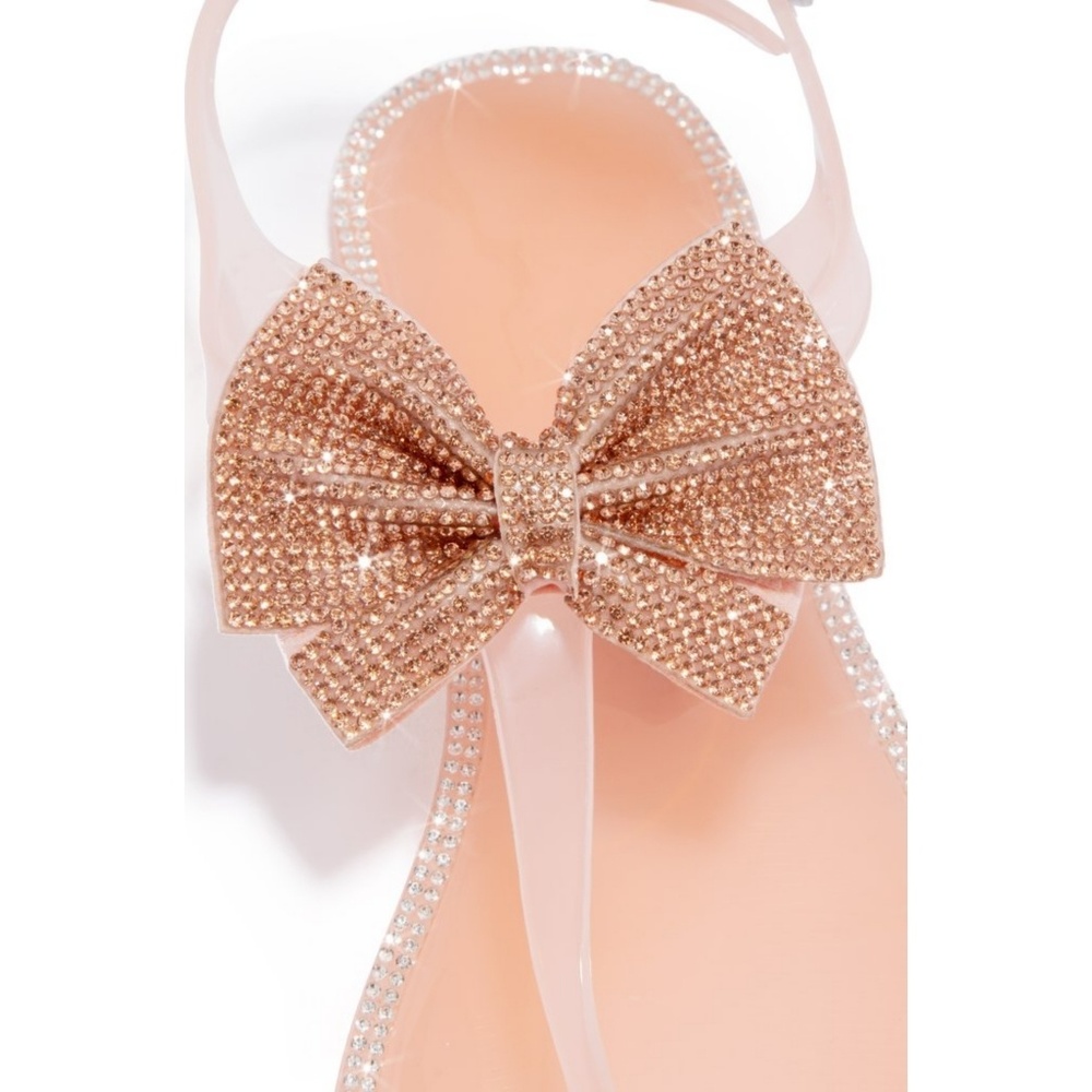 𝙇𝙖𝙨𝙩 𝙎𝙞𝙯 6 💎Nude Rhinestone Encrusted Bow - Picture 4 of 8